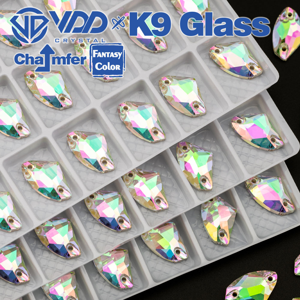 VDD Galactic 9x14mm 36Pcs Chroma Shimmer Top Quality K9 Glass Sew on Rhinestones Crystal Flatback Stones Garment Decorations
