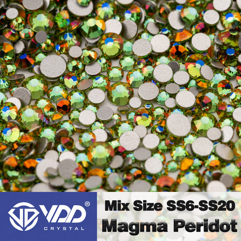VDD 352 Magma-Peridot Wholesale Mix Size SS6-SS20 High Quality Glass Rhinestone Crystal Flatback Stones DIY Crafts Nail Art Decoration
