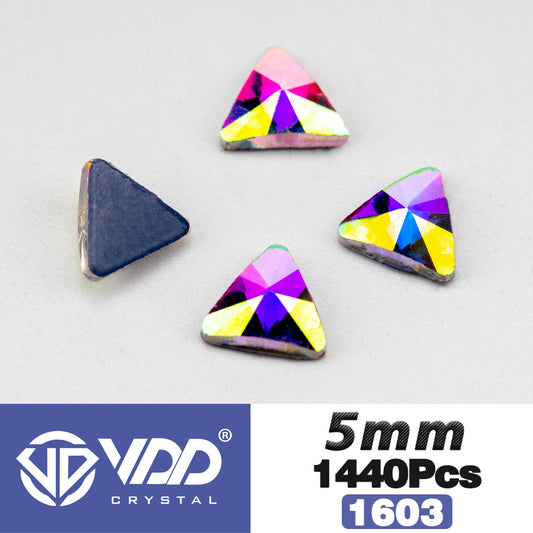 VDD 1603-5mm  Wholesale 1440Pcs Rectangle Glass Rhinestones Crystal AB Flatback HotFix Strass Shape 3D Stones For Nail Art DIY Decorations