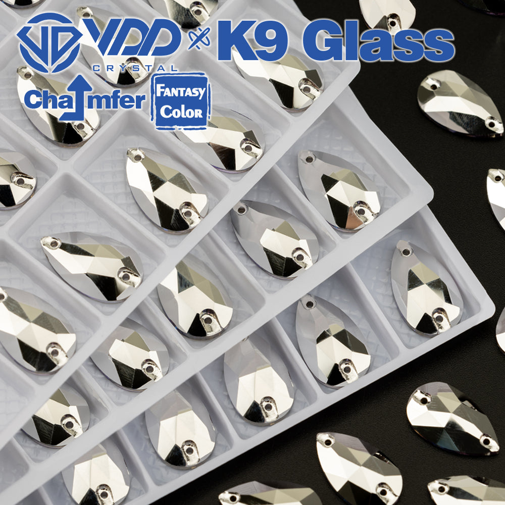 VDD Pear 11x18mm 24Pcs Labrador Color K9 Glass Sew On Rhinestones High Quality AAAAA Crystal Flatback Sewing Strass Stones DB-S267