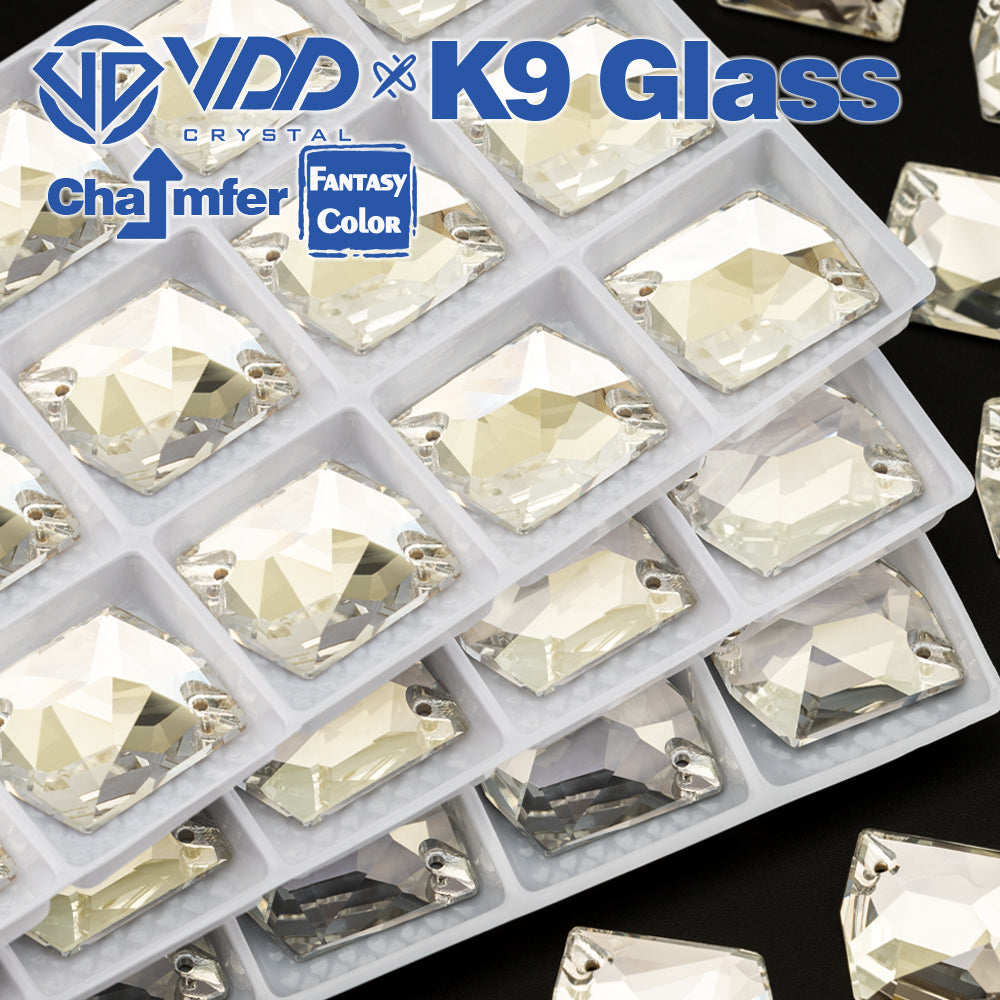 VDD Cosmic 17x21mm 15Pcs Sliver Shadow Color Top Quality K9 Glass Sew on Rhinestone Sewing Crystal Flatback Garment Decorations