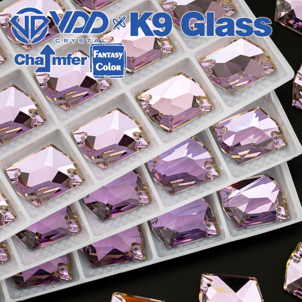 VDD Cosmic 17x21mm 15Pcs Violet Beam Color Top Quality K9 Glass Sew on Rhinestone Sewing Crystal Flatback Garment Decorations