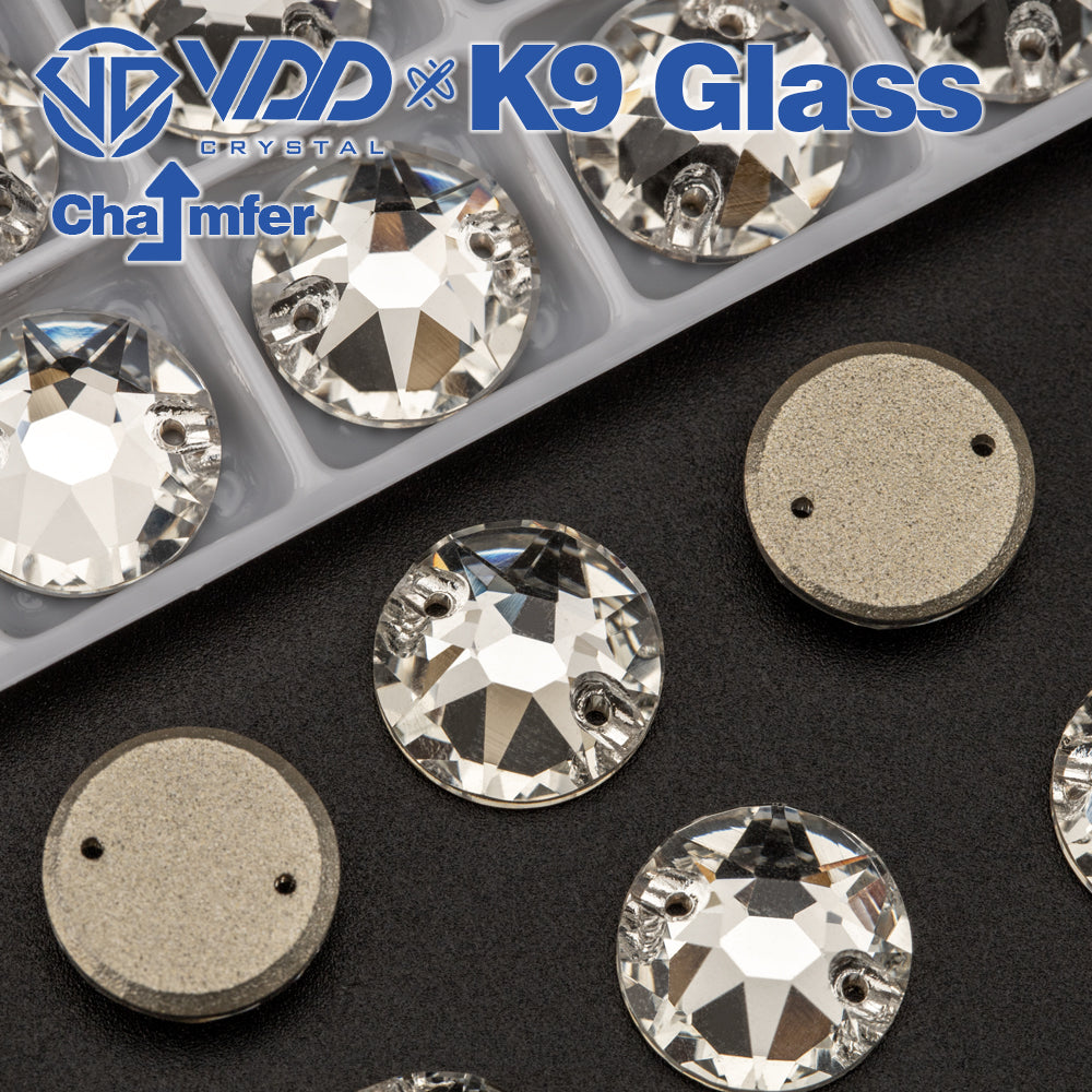 VDD 8 Big 8 Small High Quality K9 Sew on Rhinestones Sewing Glass Clear Crystals Flat Back for Clothes Accessories Wedding Dress