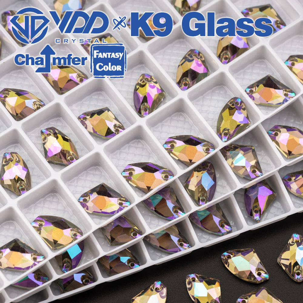 VDD Galactic 9x14mm 36Pcs Ghost Light Color Top Quality K9 Glass Sew on Rhinestone Sewing Crystal Flatback Clothes Decorations