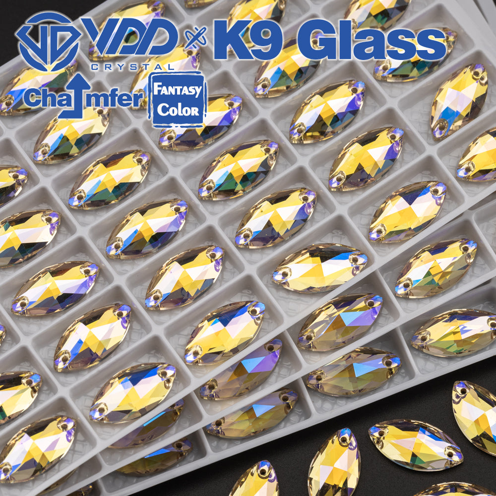 VDD Navette 9x18mm 36Pcs Paradise Shine K9 Glass Sew On Rhinestones High Quality AAAAA Crystal Flatback Sewing Strass Stones  DB-S261