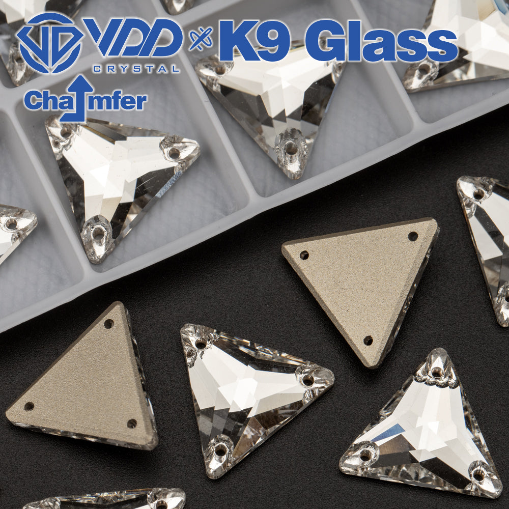 VDD S101 Crystal Triangle Top Quality K9 Glass Sew on Rhinestones Crystal Flatback Sewing Stones for Clothes Decorations