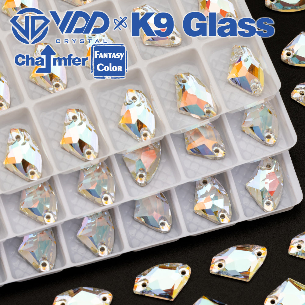 VDD Galactic 9x14mm 36Pcs Aura Mirage Color Top Quality K9 Glass Sew on Rhinestones Crystal Flatback Stones Garment Decorations