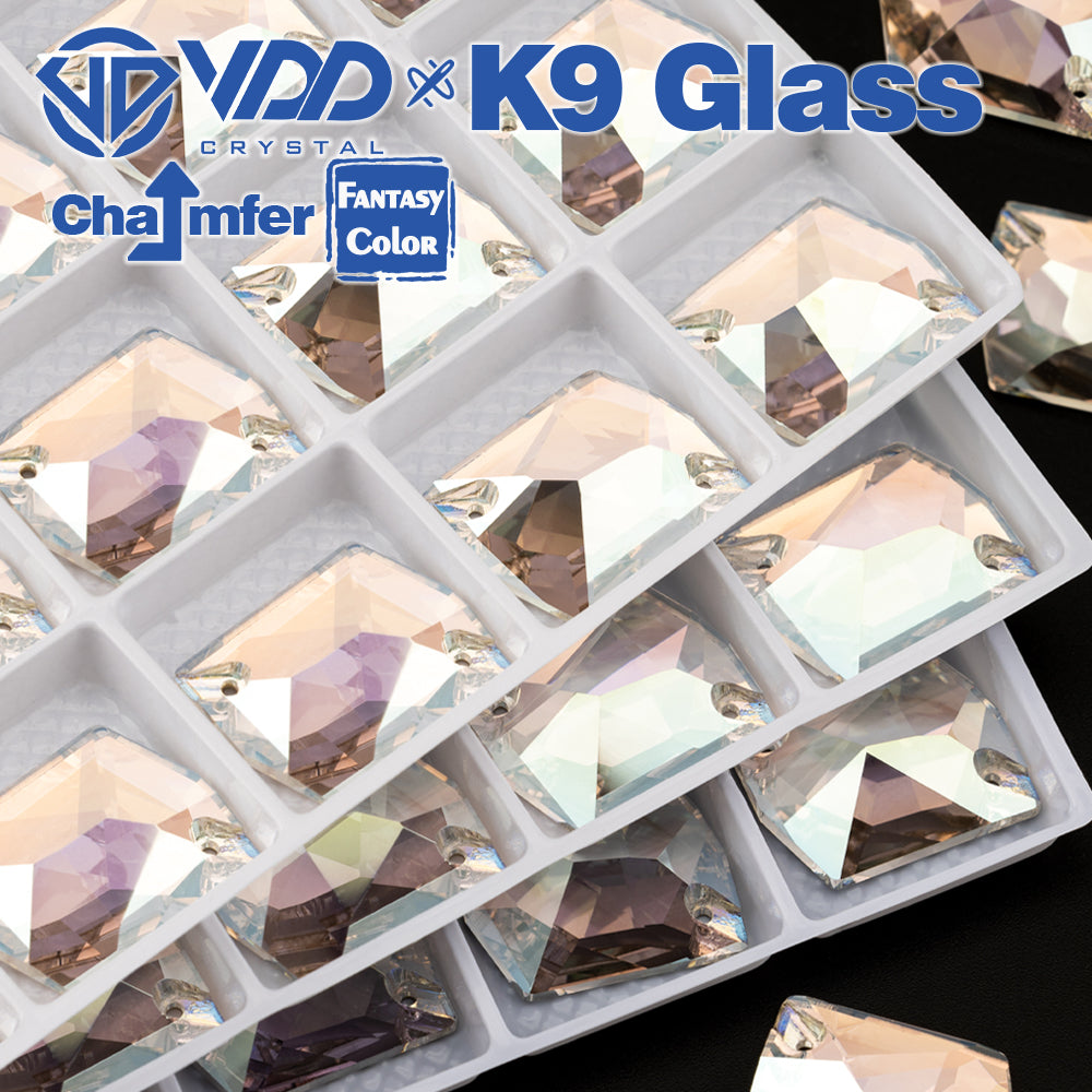 VDD Cosmic 17x21mm 15Pcs Stardust Shimmer Color Top Quality K9 Glass Sew on Rhinestone Sewing Crystal Flatback Garment Decorations