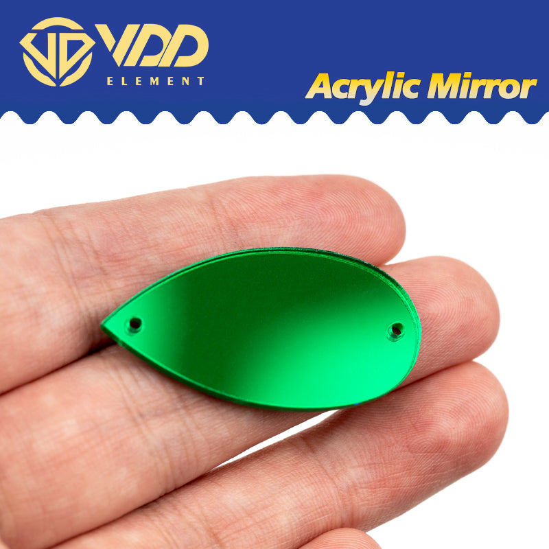 VDD 30/60/200Pcs Mix Size Green Acrylic Mirror Sewing Rhinestones Sew On DIY Crafts Flat Back Stones For Garment Decorations