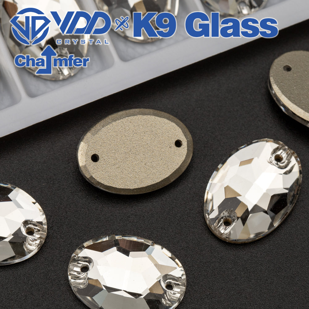 VDD S101 Crystal Oval Top Quality K9 Glass Sew on Rhinestones Crystal Flatback Sewing Stones for Clothes Decorations