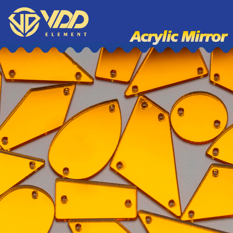 VDD 30/60/200Pcs Mix Size Sunflower Acrylic Mirror Sewing Rhinestones Sew On DIY Crafts Flat Back Stones For Garment Decorations
