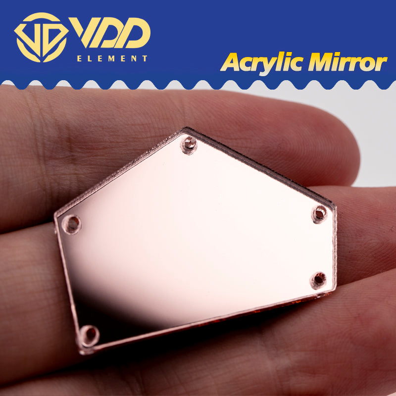 VDD 30/60/200Pcs Mix Size Pink Acrylic Mirror Sewing Rhinestones Sew On DIY Crafts Flat Back Stones For Garment Decorations