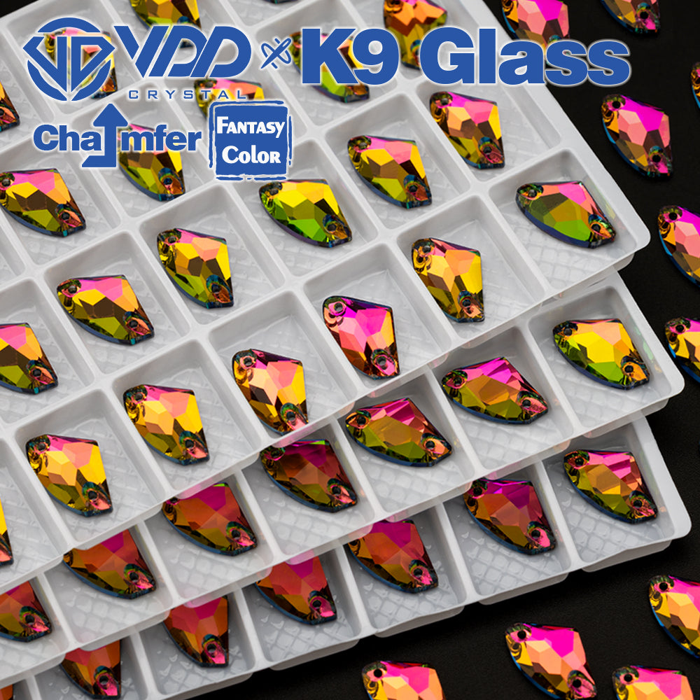 VDD Galactic 9x14mm 36Pcs Vitrail Medium Top Quality K9 Glass Sew on Rhinestones Crystal Flatback Stones Garment Decorations