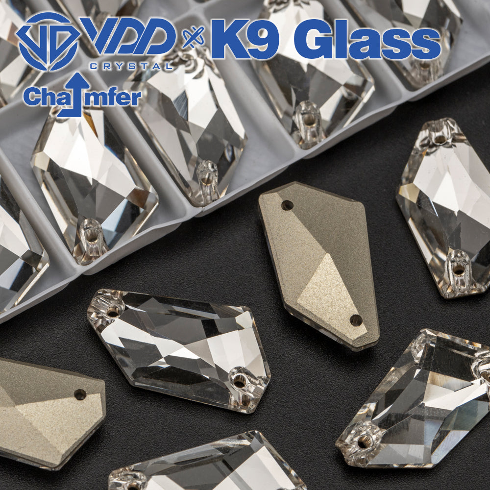 VDD Strange Rhombus Top Quality K9 Glass Sewing Crystal Flatback Sew on Rhinestones for Craft Clothes Accessories Dress