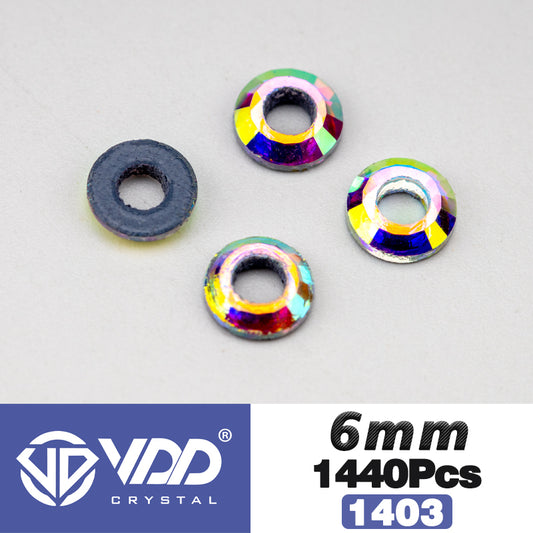 VDD 1403-6mm  Wholesale 1440Pcs Rectangle Glass Rhinestones Crystal AB Flatback HotFix Strass Shape 3D Stones For Nail Art DIY Decorations