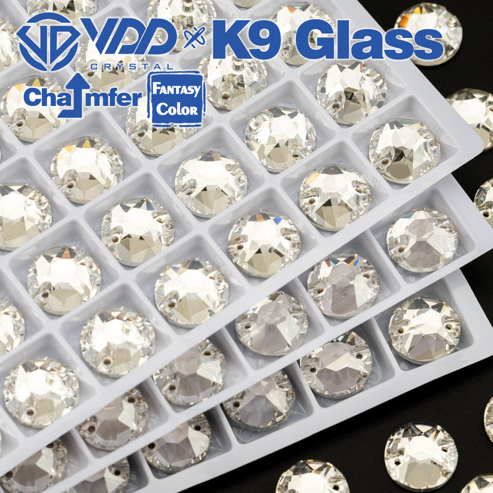 VDD 8B-8S 12mm 40Pcs Sliver Shadow Color Top Quality K9 Glass Sew on Rhinestone Sewing Crystal Flatback Clothes Decorations