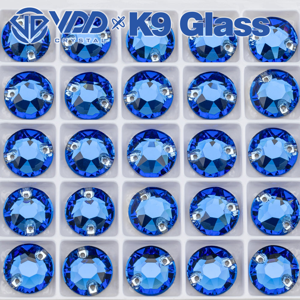 VDD S117 Royal Blue 8 Big 8 Small K9 Glass Sew On Rhinestones High Quality AAAAA Crystal Flatback Sewing Strass Stones DB-S117