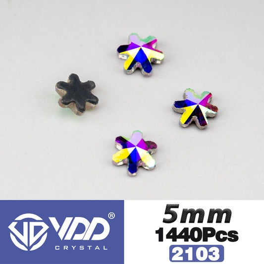 VDD 2103-5mm Wholesale 1440Pcs Rectangle Glass Rhinestones Crystal AB Flatback HotFix Strass Shape 3D Stones For Nail Art DIY Decorations