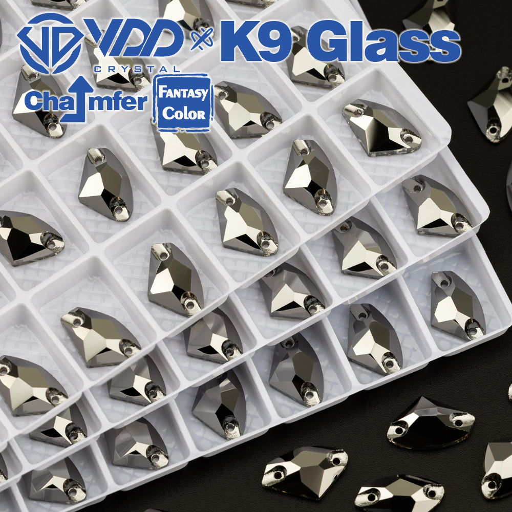 VDD Galactic 9x14mm 36Pcs Hematite Color Top Quality K9 Glass Sew on Rhinestones Crystal Flatback Stones Garment Decorations