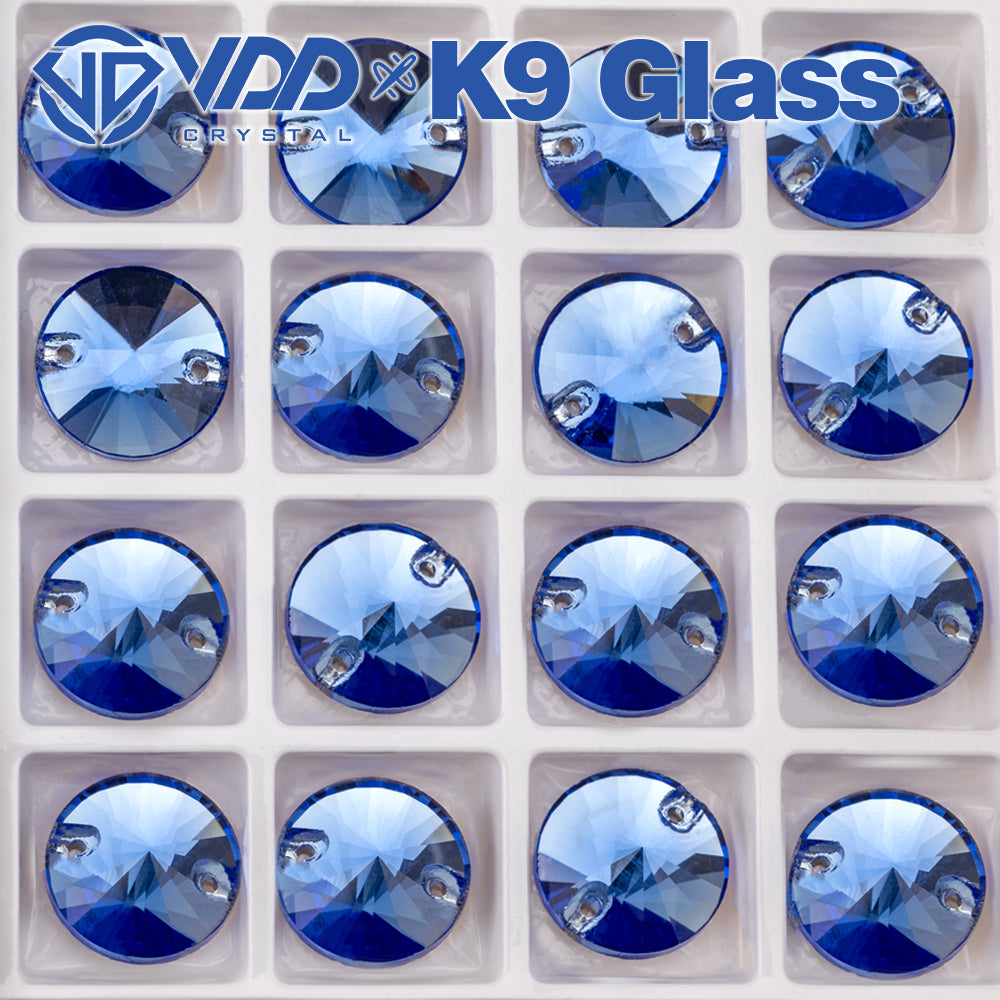VDD Rivoli S117 Royal Blue K9 Glass Sew On Rhinestones High Quality AAAAA Crystal Flatback Sewing Strass Stones DB-S117