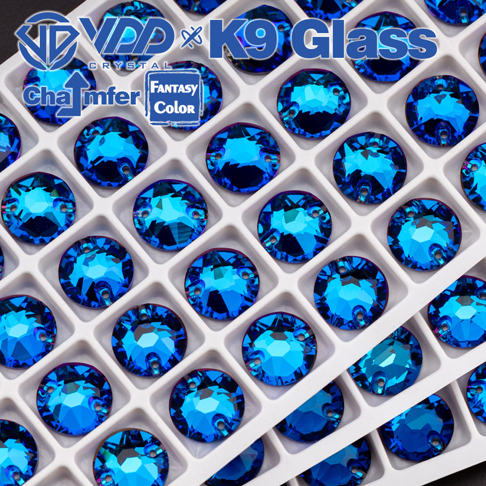 VDD 013 Siam Ocean Series - Cristales de imitación de vidrio sin fijación en caliente de alta calidad, piedras de estrás con parte posterior plana