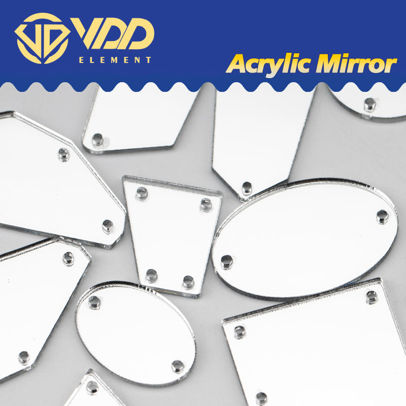 VDD 30/60/200Pcs MixSize White Acrylic Mirror Sewing Rhinestones Sew On DIY Crafts FlatBack Sewing Stones For Garment Decorations