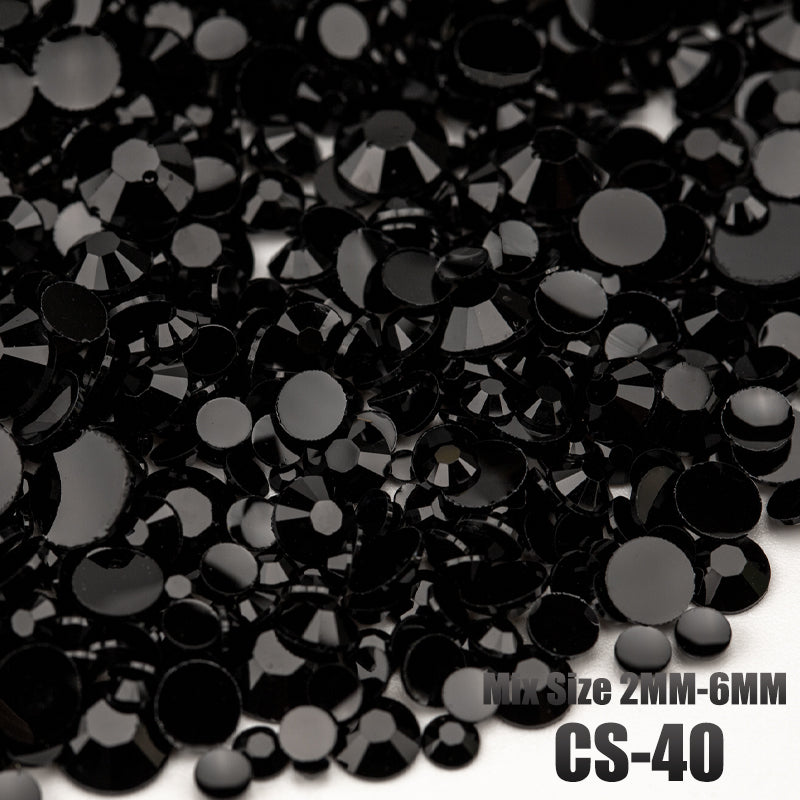 VDD CS-40 Mix Size 2-6mm Resin Rhinestone Crystal Flatback Plastic Flatback Stones SHUZHI