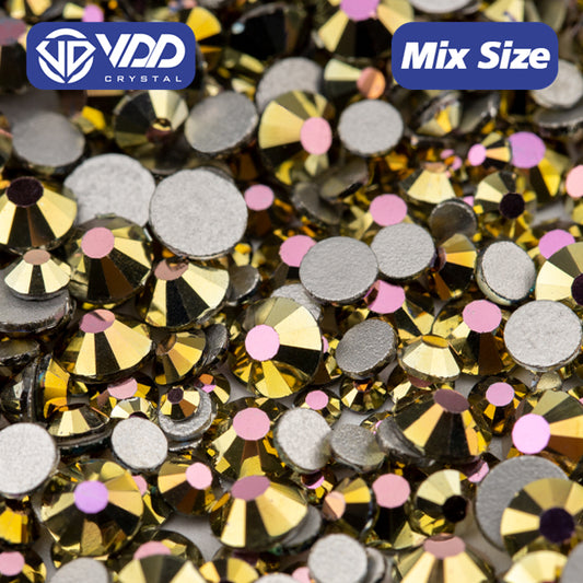 VDD 162 Metal Pink Gold Mix Size SS6-SS20 High Quality Glass Rhinestones Crystal Flatback Glitter Stones Nail Art DIY Crafts Decorations