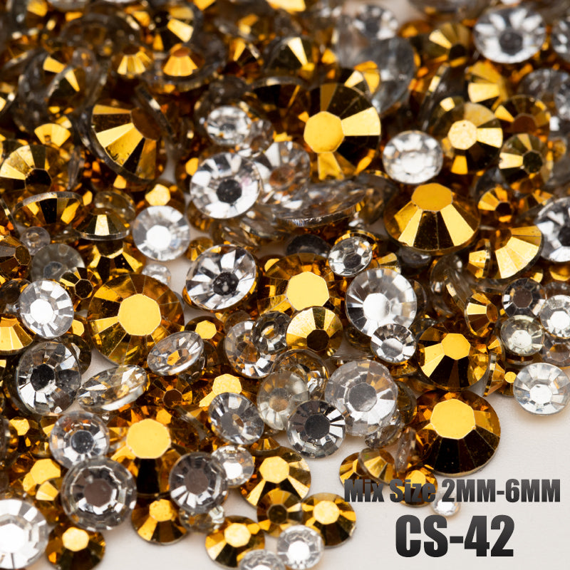 VDD CS-42 Mix Size 2-6mm Resin Rhinestone Crystal Flatback Plastic Flatback Stones SHUZHI