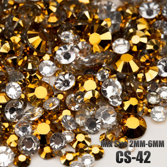 VDD CS-42 30/100g Mix Size 2-6mm Resin Rhinestone Crystal Color AB Flatback Plastic Bulk Wholesale For DIY Nail Art Crafts Decorations