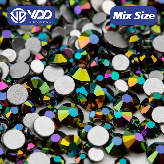 VDD 163 Magic Green Mix Size SS6-SS20 High Quality Glass Rhinestones Crystal Flatback Glitter Stones Nail Art DIY Crafts Decorations