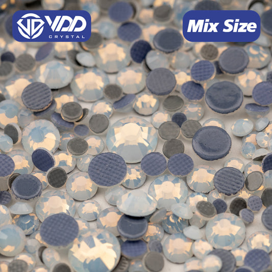 VDD 044 White Opal Wholesale SS6-SS30 Hotfix Mix Size Glass Rhinestone Crystal Flat Back High Quality Strass Stones For DIY Clothes Accessories