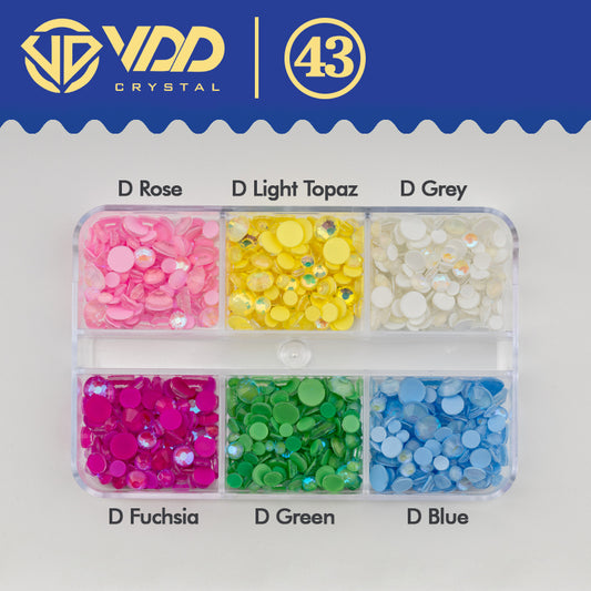 VDD  DC-043  SS6-SS20 Mix Size 6 Grid Box Glass Rhinestones Crystal Flatback Glitter Stones For Nail Art Accessorie DIY Crafts Decoration