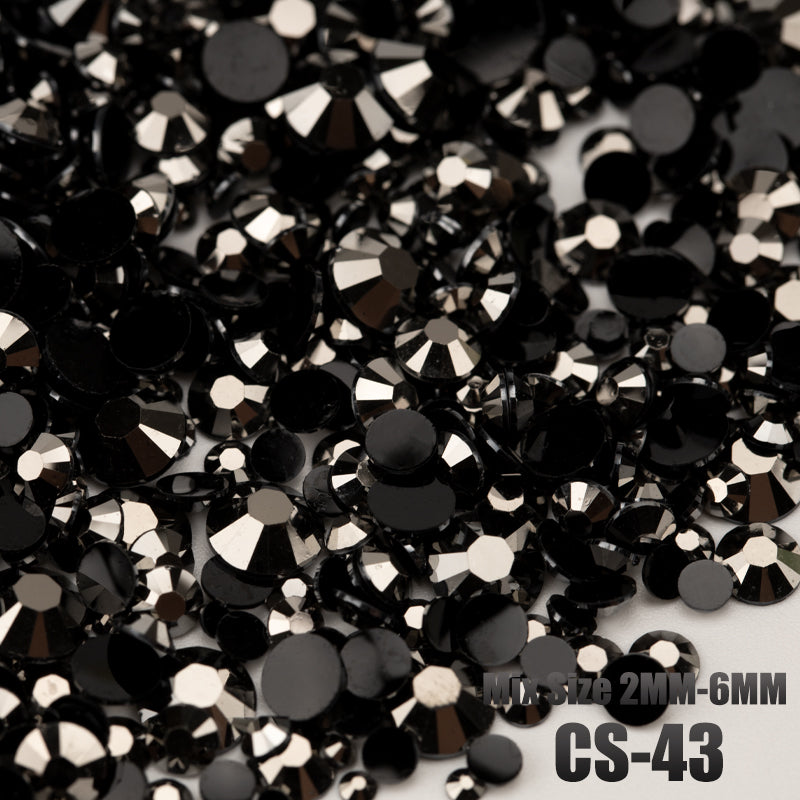 VDD CS-43 Mix Size 2-6mm Resin Rhinestone Crystal Flatback Plastic Flatback Stones SHUZHI