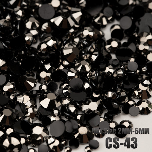 VDD CS-43 30/100g Mix Size 2-6mm Resin Rhinestone Crystal Color AB Flatback Plastic Bulk Wholesale For DIY Nail Art Crafts Decorations