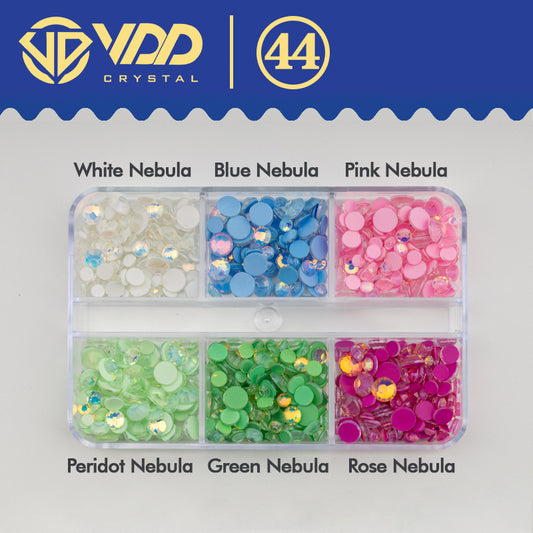 VDD  DC-044  SS6-SS20 Mix Size 6 Grid Box Glass Rhinestones Crystal Flatback Glitter Stones For Nail Art Accessorie DIY Crafts Decoration