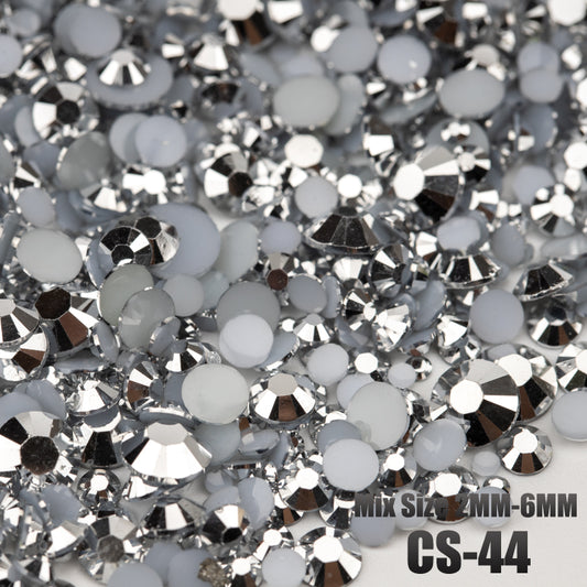VDD CS-44 30/100g Mix Size 2-6mm Resin Rhinestone Crystal Color AB Flatback Plastic Bulk Wholesale For DIY Nail Art Crafts Decorations