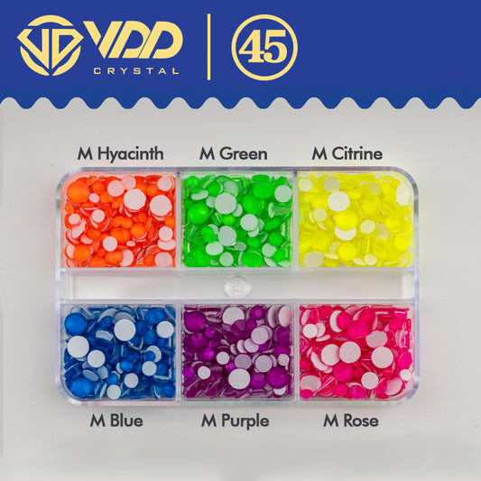 VDD  DC-045  SS6-SS20 Mix Size 6 Grid Box Glass Rhinestones Crystal Flatback Glitter Stones For Nail Art Accessorie DIY Crafts Decoration