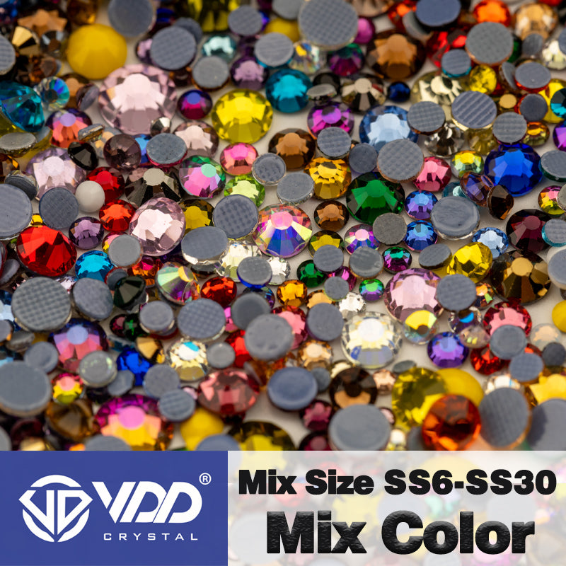 VDD Mix Color Wholesale SS6-SS30 Hotfix Mix Size Glass Rhinestone Crystal Flat Back High Quality Strass Stones For DIY Clothes Accessories
