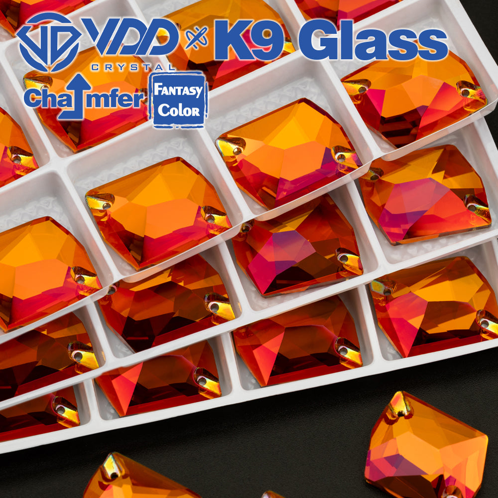 VDD Cosmic 17x21mm 15Pcs Sunset Prism Color Top Quality K9 Glass Sew on Rhinestone Sewing Crystal Flatback Garment Decorations