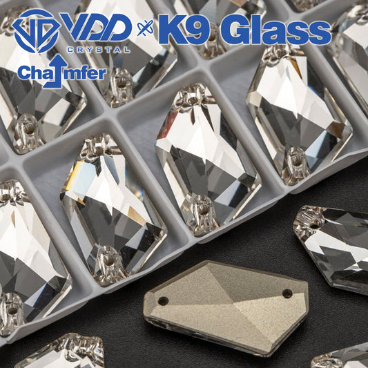 VDD Strange Rhombus Top Quality K9 Glass Sewing Crystal Flatback Sew on Rhinestones for Craft Clothes Accessories Dress