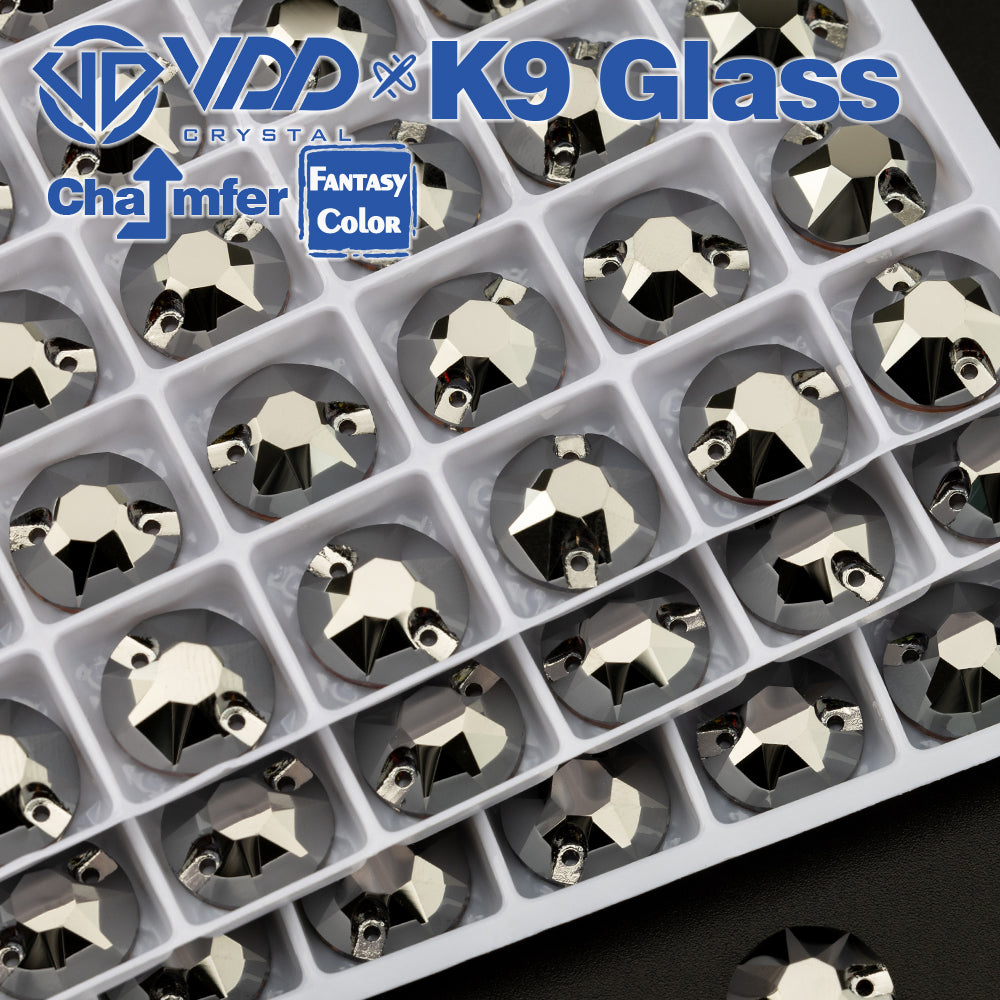 VDD 8B-8S 12mm 40Pcs Hematite Color Top Quality K9 Glass Sew on Rhinestone Sewing Crystal Flatback Clothes Decorations