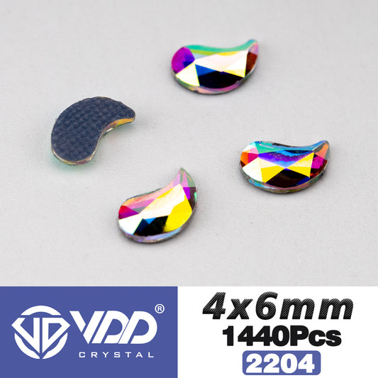 VDD 2204-4x6mm Wholesale 1440Pcs Rectangle Glass Rhinestones Crystal AB Flatback HotFix Strass Shape 3D Stones For Nail Art DIY Decorations