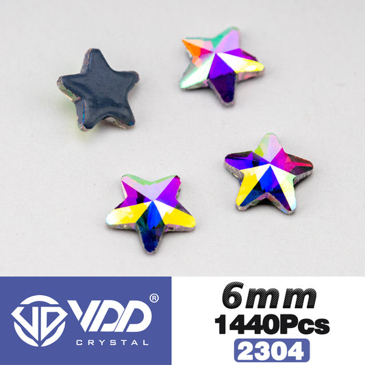 VDD  2304-6mm Wholesale 1440Pcs Rectangle Glass Rhinestones Crystal AB Flatback HotFix Strass Shape 3D Stones For Nail Art DIY Decorations