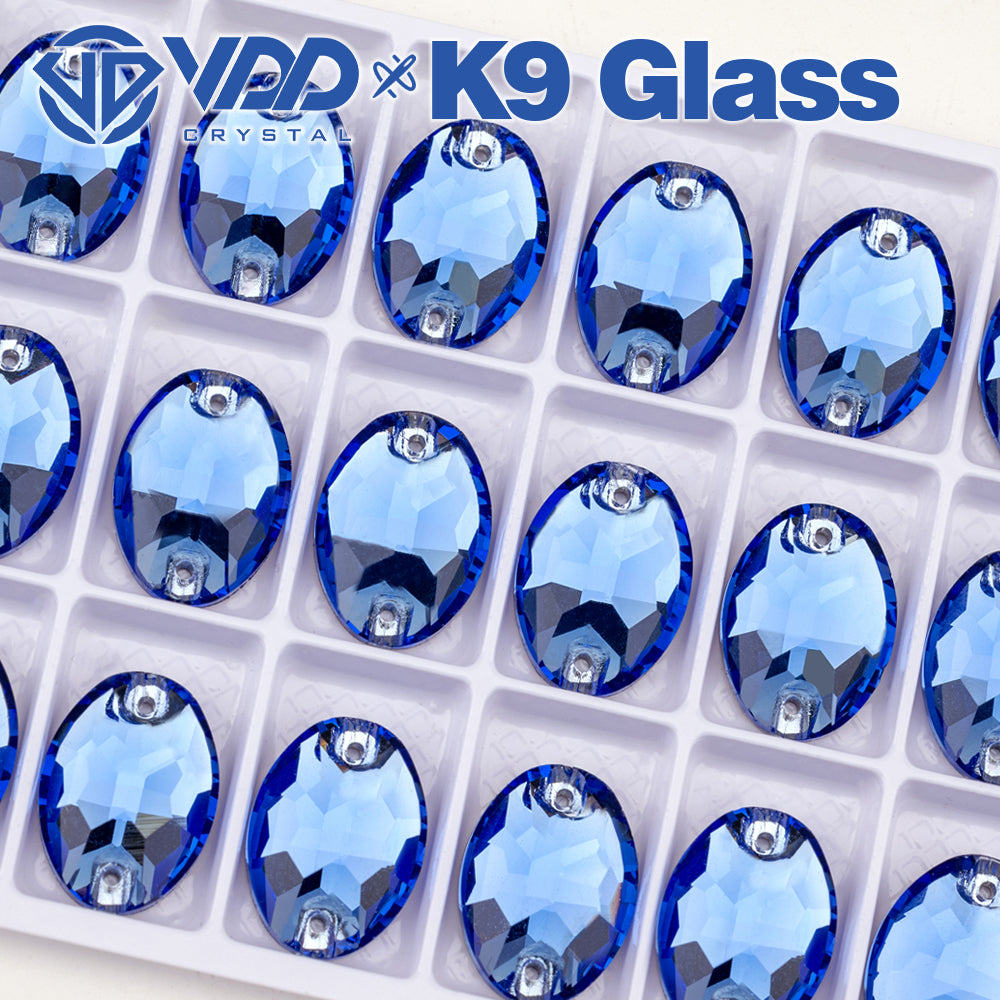 VDD S117 Royal Blue Oval K9 Glass Sew On Rhinestones High Quality AAAAA Crystal Flatback Sewing Strass Stones DB-S117