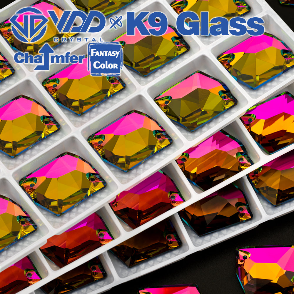 VDD Cosmic 17x21mm 15Pcs Vitrail Medium Color Top Quality K9 Glass Sew on Rhinestone Sewing Crystal Flatback Garment Decorations