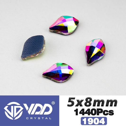 VDD   1904-5x8mm Wholesale 1440Pcs Rectangle Glass Rhinestones Crystal AB Flatback HotFix Strass Shape 3D Stones For Nail Art DIY Decorations