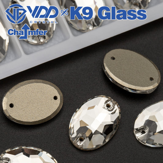 VDD Oval High Quality K9 Glass Sew on Rhinestone Sewing Clear Crystals Flatback Strass Stones for Craft Clothes Dress Decoration