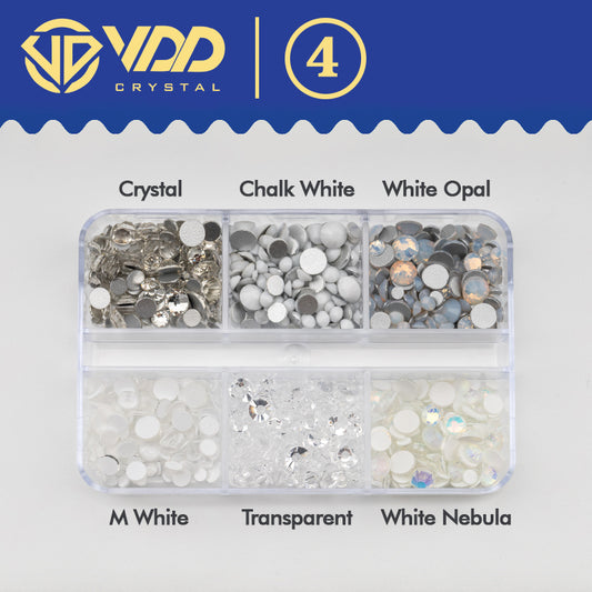 VDD DC-04 SS6-SS20 Mix Size 6 Grid Box Glass Rhinestones Crystal Flatback Glitter Stones For Nail Art Accessorie DIY Crafts Decoration