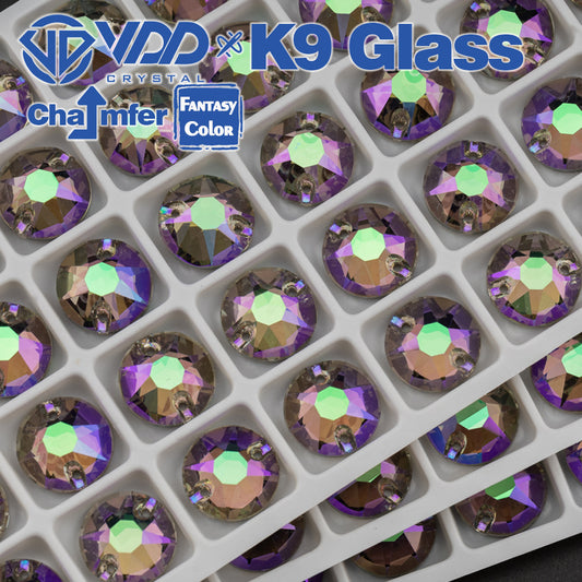 VDD 8B-8S 12mm 40Pcs Ghost Light Color Top Quality K9 Glass Sew on Rhinestone Sewing Crystal Flatback Clothes Decorations